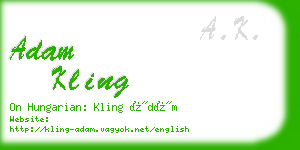 adam kling business card